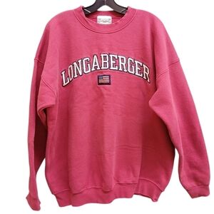 Longaberger Vintage Patriotic Logo Crewneck Sweatshirt Light Red Extra Large
